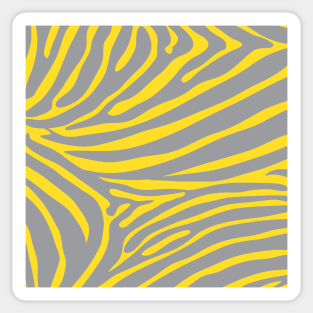 Grey and Yellow Zebra Print Sticker